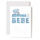 Carte Double Naissance Tête de chiot bleue