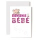 Carte Double Naissance Tête de chaton rose