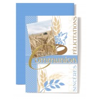 Carte Double Communion Photo &eacute;pis de bl&eacute;.