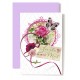 Carte Double Div Roses roses dans cadre(Juste un petit mot)