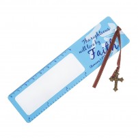 Signet loupe de lecture bleu "Faith" - Romains 1, 17