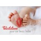 Carte Double Naissance Pieds de bébé avec marque de bisou