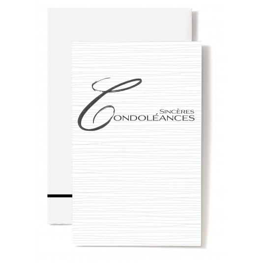Mini Carte Double Fond blanc, fines lignes grises