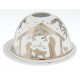 Bougeoir crèche dorée, H 8cm, Ø 12 cm