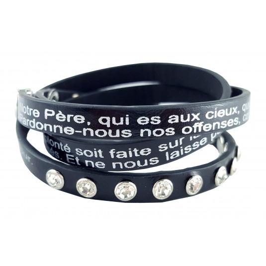 Bracelet avec le Notre Père, noir