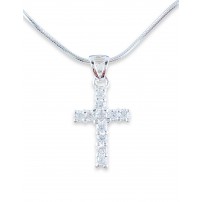 Pendentif croix argent et Zirkonium