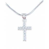 Pendentif croix argent et Zirkonium