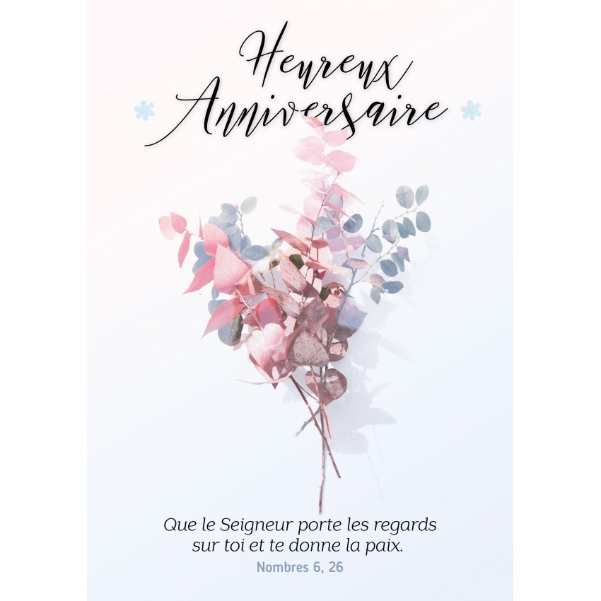 Carte Avec Verset Bouquet De Feuilles Ha