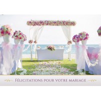 Carte Avec Message Scène de mariage sur une plage