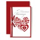 Carte Double Mariage Coeurs en fleurs, rouge