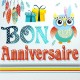 Carte Double Carre Anniversaire Chouette