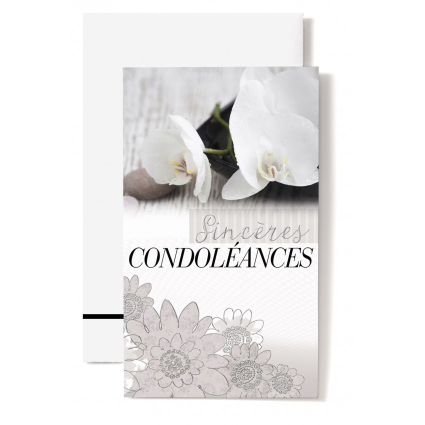 Carte Double Condoleances Orchidee Carte Double Condoleances Orchidee