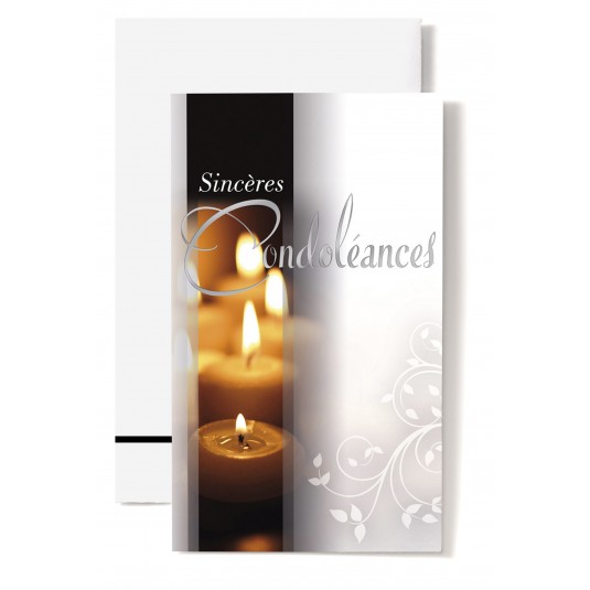 Carte Double Condol&eacute;ances Bougies