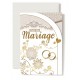 Carte Double Mariage Fleurs dessinées, alliances