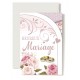 Carte Double Mariage Pivoines rose, alliances