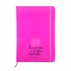 Carnet de notes rose fluo avec &eacute;lastique