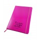 Carnet de notes rose fluo avec élastique
