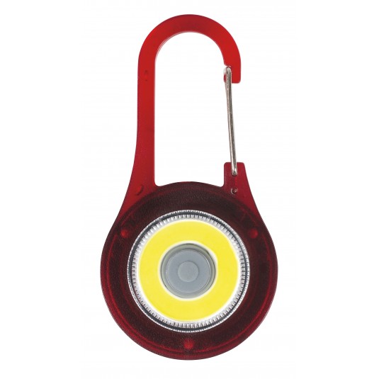 Porte-clé mousqueton LED rouge