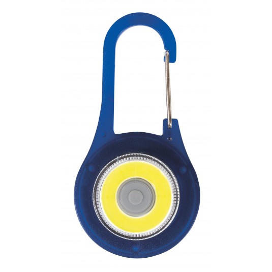 Porte-clé mousqueton LED bleu