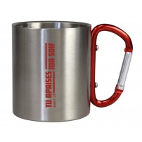 Tasse de camping avec mousqueton rouge