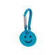 Porte-clé mousqueton avec jeton smiley turquoise