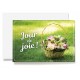 Carte Double Panier de fleurs posé sur l'herbe
