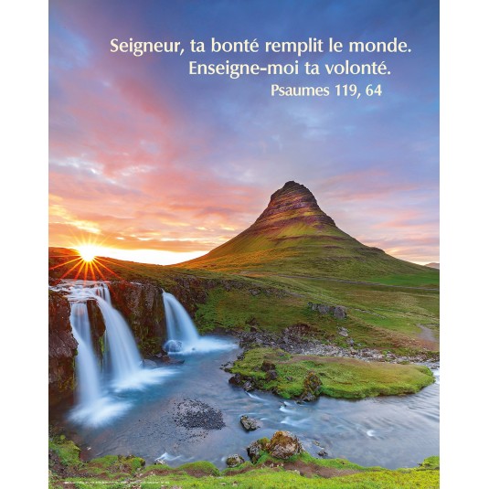 Poster Chute d'eau dans la montagne