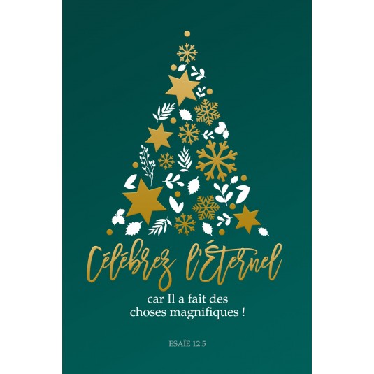 Carte Fin D'année Sapin avec dorure