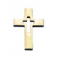 Pins Croix évidée dorée 1.5x2 cm