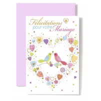 CARNET HM : Oiseaux amoureux dans un c&oelig;ur  dessin&eacute;