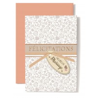 CARNET HM : Ruban saumon et &eacute;tiquette