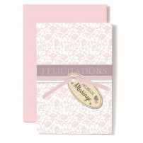 CARNET HM : Ruban rose et &eacute;tiquette