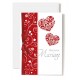 Carte Double Mariage Cœurs et ruban rouge