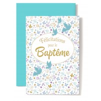 Carte Double Bapt&ecirc;me
