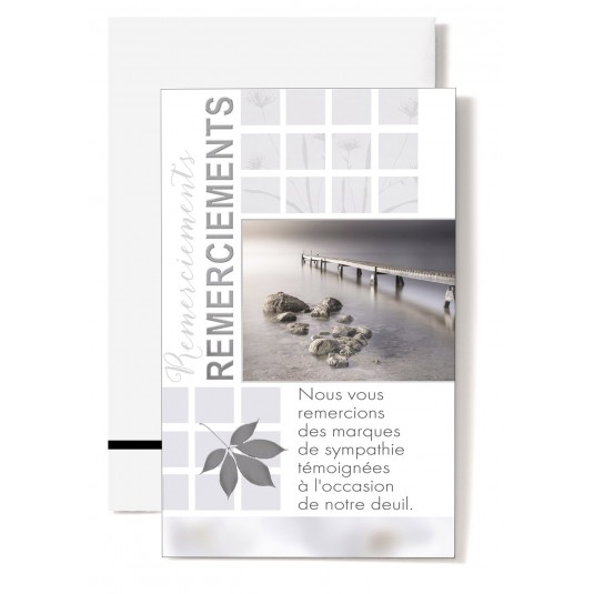 Mignonette Rem. Ponton sur la mer, rochers, feuille