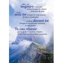 Carte Avec Verset Sommets de montagne dans les nuages