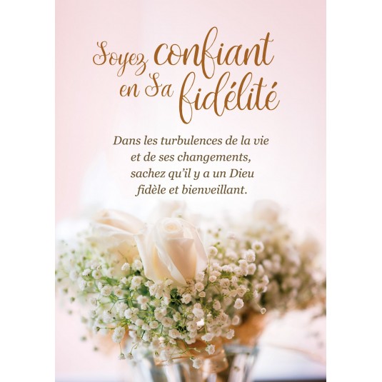 Carte Avec Message Bouquet de roses et gypsophile blanches