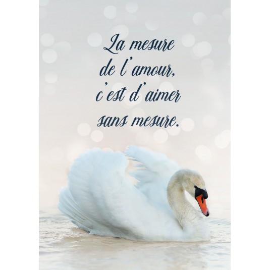 Carte Citation Cygne blanc sur l'eau