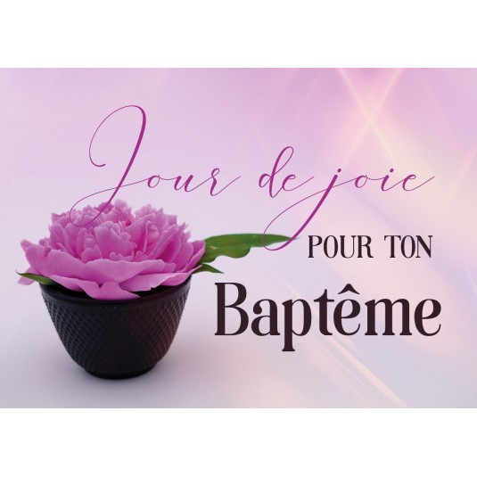 Mini Carte Pivoine rose dans un mini vase