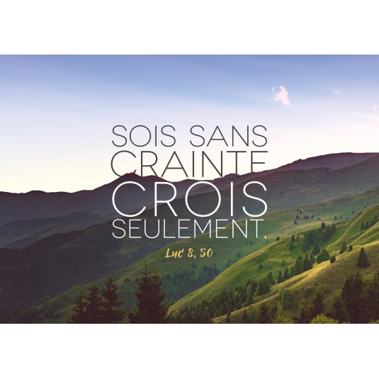 Carte Avec Verset Paysage De Montagne Et Ciel Bleu