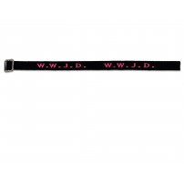 Bracelet tissé noir-rose fluo "W.W.J.D."