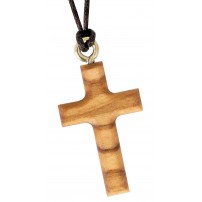 Collier croix bois d'olivier 3.5cm