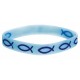 Bracelet silicone bleu ciel Ichtus bleu foncé fluo 202mm