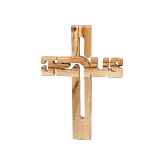 Croix JESUS en bois d'olivier 