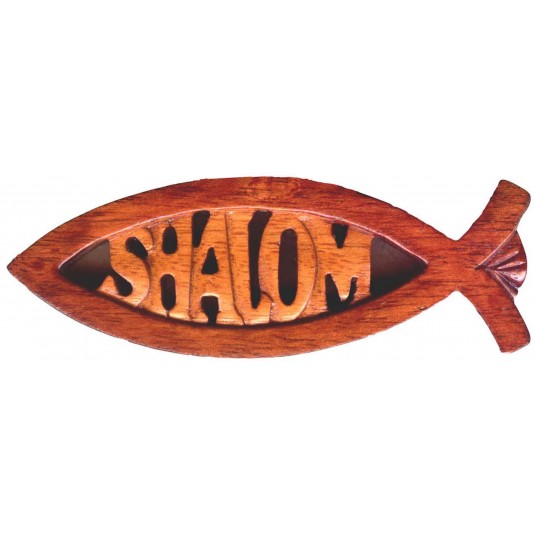 Poisson SHALOM en bois