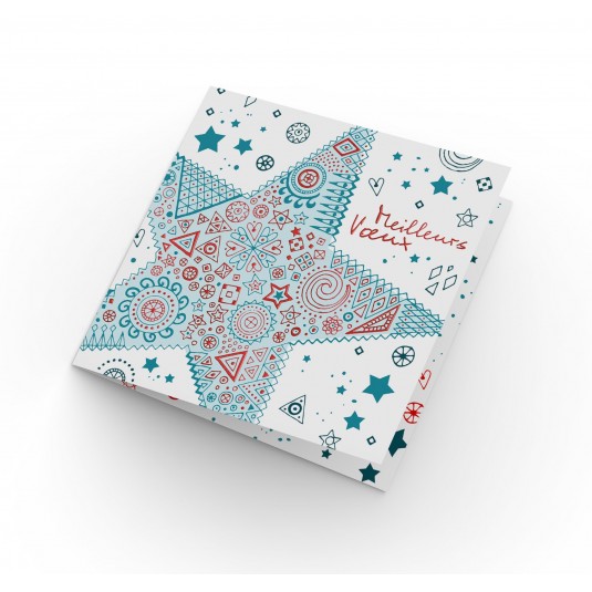 CARTE DOUBLE CARRE Meilleurs V&oelig;ux "&Eacute;toile"