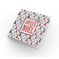 Carte double CARRE Joyeux No&euml;l Sapins