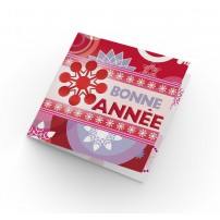 Carte Double Carre Fin D'annee Frise Bonne Ann&eacute;e, flocons