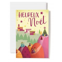 Carte double Heureux No&euml;l B&eacute;thl&eacute;hem